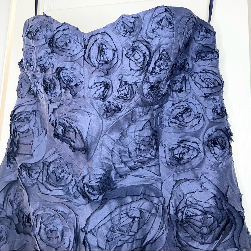 J. Crew Collection Royal Blue Strapless Formal Rose Dress - Picture 3 of 6